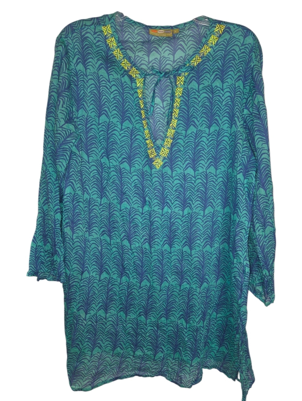 Rock Flower Paper Summer Blue Beach Pool Cover Up